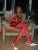 nuisette et collant rouge